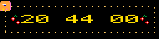 Thème horloge pixel-art Pac-Man sur le panneau LED.